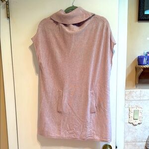 J Peterman Pink Cowl Neck Sleeveless Sweater xxs